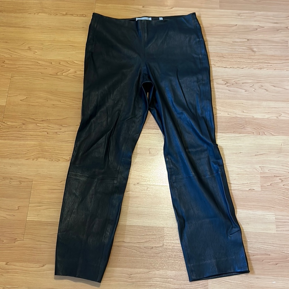 Vince black stretch leather pants